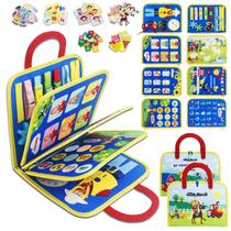Brinquedo sensorial atualizado Busy Board STEVE e MAGGIE Montessori Brinquedo sensorial atualizado Busy Board STEVE e MAGGIE Montessori