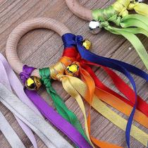Brinquedo sensorial Baby Ribbon Ribbon Ring em madeira estilo Montessori