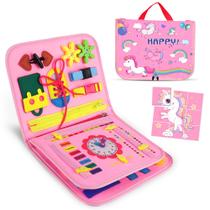 Brinquedo sensorial Banafly Busy Board para crianças de 1 a 6 anos
