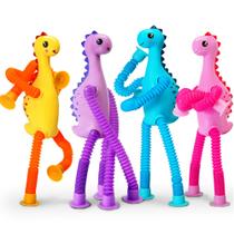 Brinquedo Sensorial CHESLICR 4 Peças Conjunto de Dinossauros para Viagem