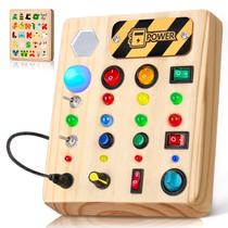 Brinquedo sensorial de madeira LED Busy Board TINTECUSA com luz para criança Brinquedo sensorial de madeira LED Busy Board TINTECUSA com luz para criança