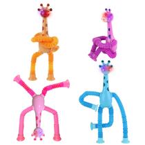 Brinquedo Sensorial HLZDS Girafa com 4 Tubos Pop para Bebês