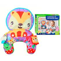 Brinquedo Sensorial Para Bebê Almofada De Bichinhos Baby Com Chocalho Divertido Macio