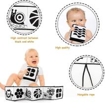 Brinquedo sensorial para bebês de alto contraste em preto e branco Soft Book Brinquedo sensorial para bebês de alto contraste em preto e branco Soft Book