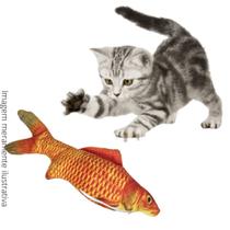 Brinquedo Simulador Peixe Vivo Interativo para Gatos - Carpa Alaranjada