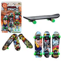Brinquedo Skate De Dedo Miniatura Kit Com 3