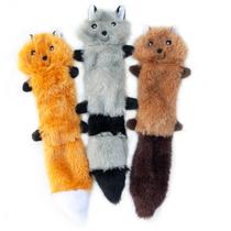 Brinquedo Skinny Peltz Zippypaws Pack 3 Unidades Pelúcia Raposa, Guaxinim e Esquilo com Apito Para Cães Pequeno