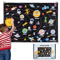 Brinquedo Solar System BONNYCO com 61 bonecos de feltro para crianças de 3 a 8 anos