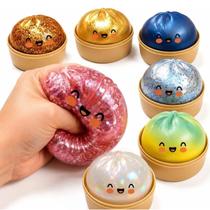 Brinquedo Squishy Dumpling Antiestresse Brilhante com Glitter em Formato de Fruta Brinquedo Squishy Dumpling Antiestresse Brilhante com Glitter em Formato de Fruta