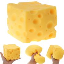 Brinquedo Squishy Queijo Grande NRGQAXM 10 x 10 x 9 cm, Borracha Macia