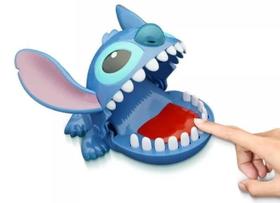 Brinquedo Stitch Divertido Morde Dedo Aperta Dente Azul