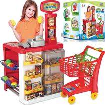 Brinquedo Super Market Mercado Infantil Completo com Carrinho de Compras Luz e Som Magic Toys