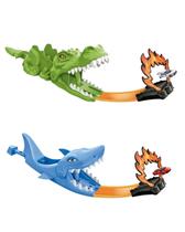 Brinquedo Super Pista Lançador Corrida Animal Tubarão+Dino