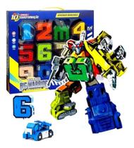Brinquedo Super Transformer Aprendendo Números Brincando Educativo Número Transforma Veículo Robô - Fun Game