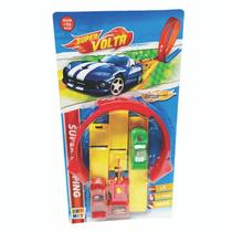 Brinquedo Super Volta Looping Carrinhos Pista Botão Arranque Brinquedo Super Volta Looping Carrinhos Pista Botão Arranque