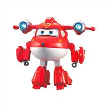 Brinquedo Super Wings Jett Transforma Avião Articulado Robô