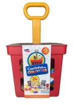Brinquedo Supermercado Carrinho de Compras Infantil Vermelho Meninos C/ Acessórios - Paki Toys