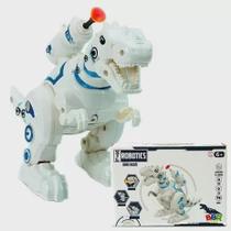 Brinquedo T-Rex Dino Robô Lançador De Dardos com Som Luz E Movimentos.