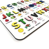 Brinquedo Tabuleiro Alfabeto Educativo Pedagógico Letras mdf - Elefante Colorido - Brinquedos Educativos
