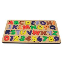 Brinquedo Tabuleiro Encaixe Alfabeto Números Madeira Mdf Educativo Pedagógico Coordenação Cognitivo - A Princesa Artesanato