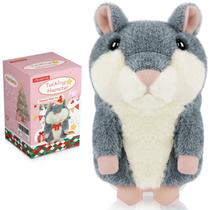 Brinquedo Talking Hamster TWORIVER para crianças de 2 a 4 anos, cinza