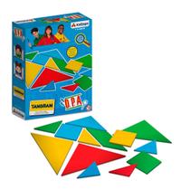 Brinquedo Tangram 28 peças coloridas em madeira Formas Geométricas D.P.A. - Xalingo 5514.3