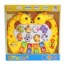 Brinquedo Teclado Cartoon Girafinha Com Sons de Animais