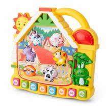 Brinquedo Teclado Casinha Dos Bichos Piano Musical Para Bebês Com Sons De Animais