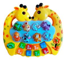 Brinquedo Teclado Girafa e animais interativo musical