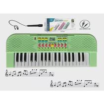 Brinquedo Teclado Piano Musical Infantil Com Microfone Karaokê 37 Teclas(Verde)  - Toy king no Shoptime