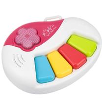 Brinquedo Teclado Musical para Bebê Branco e Pink