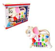 Brinquedo Teclado Piano Elefante Infantil Musical Com Luz.