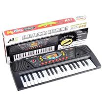 Brinquedo teclado piano eletrônico infantil com microfone