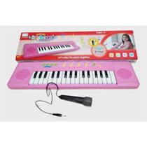 Brinquedo Teclado Piano Infantil 32 Teclas Com Microfone (ROSA) - FUN GAME