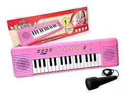 Brinquedo Teclado Piano Infantil 32 Teclas Com Microfone (ROSA) - Mundo Encantado