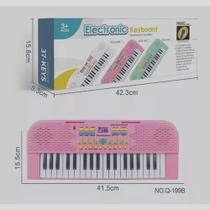 Brinquedo Teclado Piano Musical Infantil Com Microfone Karaokê 37 Teclas as crianças ( rosa) - Toy King