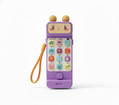 Brinquedo Telefone Celular Baby Infantil Com Mordedor E Cordão Cores COR:LARANJA