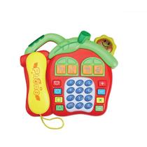Brinquedo Telefone Infantil Musical Com Luz Som De Animais.(VERMELHO)