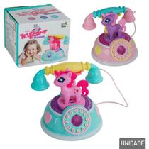 Brinquedo Telefone Musical Infantil Unicórnio Com Luz E Som Menina