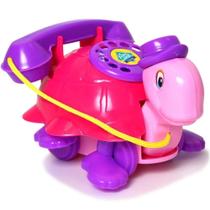 Brinquedo Telefone Teltaluga Rosa Mexe Patas E Cabeça