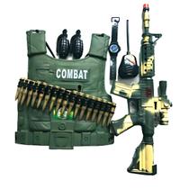 Brinquedo Temático Infantil Conjunto De Colete E Acessórios Para Festas A Fantasia Brincadeiras Policia Bombeiro Swat Combate Menino