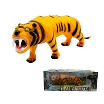 Brinquedo Tigre Realista De Vinil Grande Safari Rotobrinq