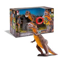 Brinquedo Tiranossauro Rex DinoPark Hunters E Boneco Caçador