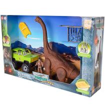 Brinquedo Tiranossauro Rex Dinopark Hunters E Carrinho Jipe - Bee Toys