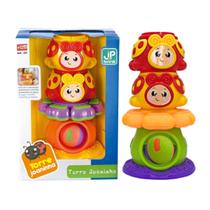 Brinquedo Torre Colorida Joaninha c/ Bolinha Chocalho Infantil p/ Bebês Crianças Meninas e Meninos