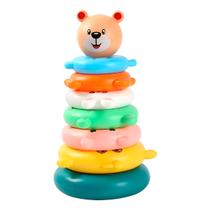 Brinquedo Torre de Encaixe Argolas Divertidas Ursinho