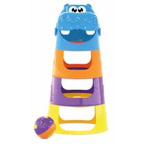 Brinquedo torre hipopotamo colorido para bebes - jxp brink