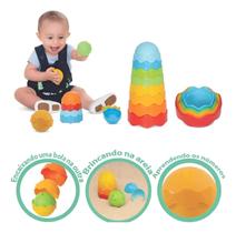 Brinquedo Torre Mágica Bebê Empilhar e Encaixar Educativo Brinquedo Torre Mágica Bebê Empilhar e Encaixar Educativo