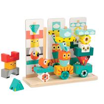 Brinquedo Totem de Empilhar 52 peças Tropik - Madeira - Janod J08279 Brinquedo Totem de Empilhar 52 peças Tropik - Madeira - Janod J08279