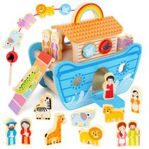 Brinquedo Toy Noah's Ark Animal com livro de histórias bíblicas de 2 a 5 anos